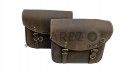For Royal Enfield Classic 650 Genuine Leather Pannier Bags Rusty Brown With Mounting - SPAREZO